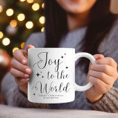 Elegante Script Joy to The World Frohe Weihnachten Tasse