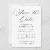Elegante Script-Kalender-Save-the-Date-Karte Einladung (Vorderseite)