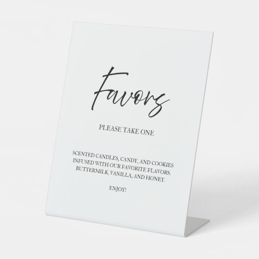 Elegante Script-Kalligrafie-Favoriten für White We Sockelschild (Vorderseite)
