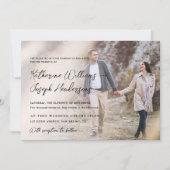 Elegante Script Kalligrafie Modern Foto & QR-Code Einladung (Vorderseite)