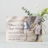 Elegante Script Kalligrafie Modern Foto & QR-Code Einladung (Stehend Vorderseite)