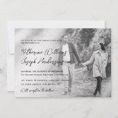 Elegante Script Kalligrafie Modern Foto & QR-Code Einladung (Vorderseite)