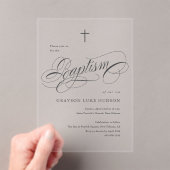 Elegante Script-Kalligrafie neutrale Taufe Acryleinladungen (Insitu (Handheld))