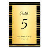 Elegante Script-Kalligrafie Schwarz-Gold-Vorlage Tischnummer (Rückseite)