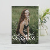 Elegante Script-Klasse des 2025-Foto-Abschlusses Ankündigung (Stehend Vorderseite)