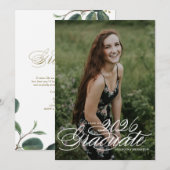 Elegante Script-Klasse des 2025-Foto-Abschlusses Ankündigung (Vorne/Hinten)