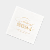 Elegante Script-Klasse des Abschlusses 2024 Servietten Mit Folie (Links)