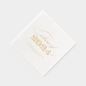 Elegante Script-Klasse des Abschlusses 2024 Servietten Mit Folie (Rechts)