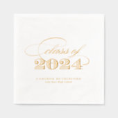 Elegante Script-Klasse des Abschlusses 2024 Servietten Mit Folie (Vorderseite)