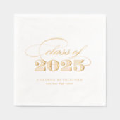 Elegante Script-Klasse des Abschlusses 2025 Servietten Mit Folie (Vorderseite)