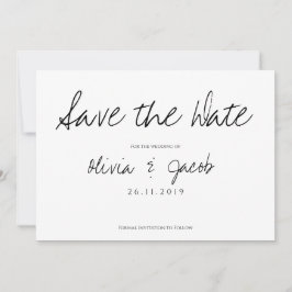 Elegante Script-Klasse Schwarz & Weiß Hochzeit Save The Date