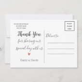 Elegante Script-Klasse Schwarz & Weiß Liebe & Dank Dankeskarte (Rückseite)