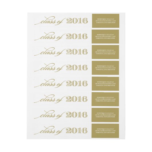 Elegante Script-Klasse von 2016 | Gold-Abschluss (Bogen)