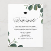 Elegante Script-Klasse von 2024 Abschluss Einladun (Rückseite)