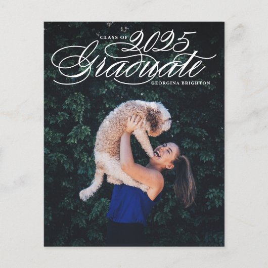 Elegante Script-Klasse von 2024 Abschluss Einladun (Vorderseite)