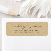 Elegante Script Kraft Paper Wedding Rücksendeadres (Insitu)