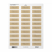Elegante Script Kraft Paper Wedding Rücksendeadres (Vorne)