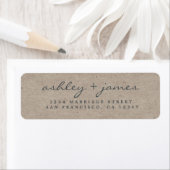 Elegante Script Kraft Paper Wedding Rücksendeadres (Insitu)