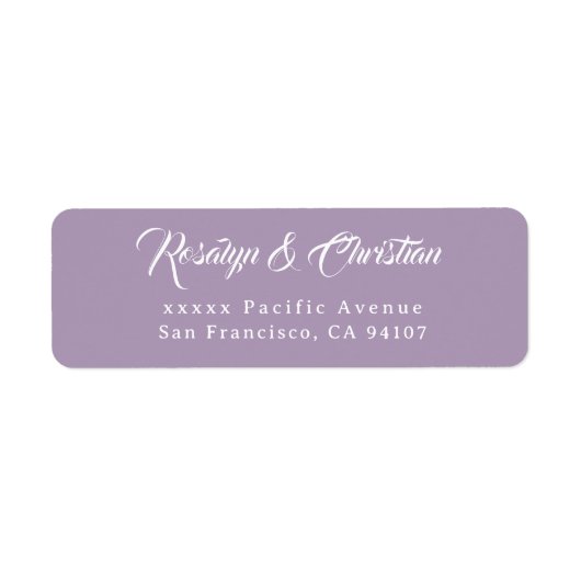 Elegante Script-Lavender-Rücksendeadressen-Aufkleb (Vorne)