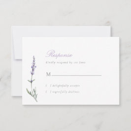 Elegante Script Lavender Wedding RSVP Card