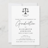 Elegante Script Law School Foto Graduation Party Einladung (Vorderseite)
