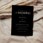 Elegante Script Lettering Black Wedding Einladung