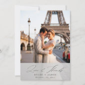 Elegante Script-Liebe & Dankeschön-Fotokarte Einladung (Vorderseite)