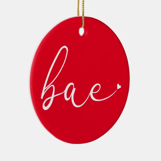 Elegante Script-Liebe Heart Bae Definition Keramik Ornament (Rechts)