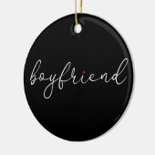 Elegante Script Liebe Heart Boyfriend Definition Keramik Ornament (Links)