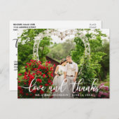 Elegante Script-Liebe und Danke | Hochzeitsstift F Postkarte (Vorne/Hinten)