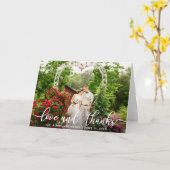 Elegante Script-Liebe und Dankeschön-Foto-Falten Karte (Gelbe Blume)