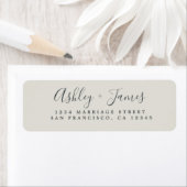 Elegante Script Light Gray Wedding Rücksendeadress (Insitu)