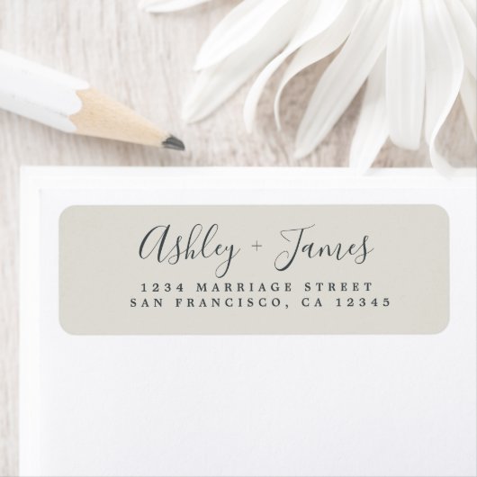 Elegante Script Light Gray Wedding Rücksendeadress (Insitu)