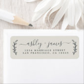 Elegante Script Light Gray Wedding Rücksendeadress (Insitu)