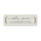 Elegante Script Light Gray Wedding Rücksendeadress (Vorne)