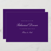 Elegante Script Lila Probe Dinner Card Dankeskarte (Vorne/Hinten)