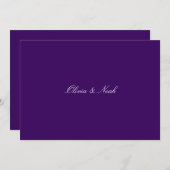Elegante Script Lila Probe Dinner Card Dankeskarte (Vorne/Hinten)