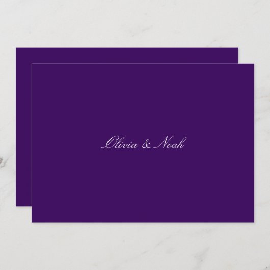 Elegante Script Lila Probe Dinner Card Dankeskarte (Vorne/Hinten)
