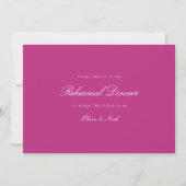 Elegante Script Magenta Probe Dinner Card Dankeskarte (Vorderseite)
