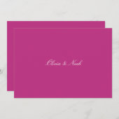Elegante Script Magenta Probe Dinner Card Dankeskarte (Vorne/Hinten)