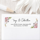 Elegante Script Mauve Floral Rücksendeadressen-Auf (Insitu)