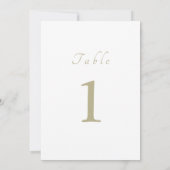 Elegante Script Minimal Beige Wedding Tischnummer (Rückseite)