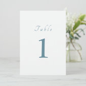 Elegante Script Minimal Blue Wedding Tischnummer