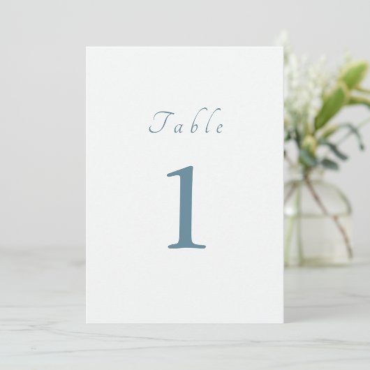 Elegante Script Minimal Blue Wedding Tischnummer