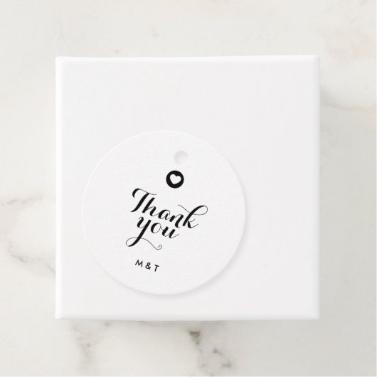 Elegante Script Minimal Couple Initials Vielen Dan Geschenkanhänger (Beispiel)