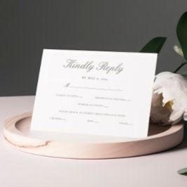 Elegante Script Minimal Kindly Antwort Hochzeit