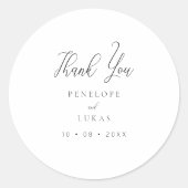 Elegante Script-Minimal Runder Aufkleber (Vorderseite)