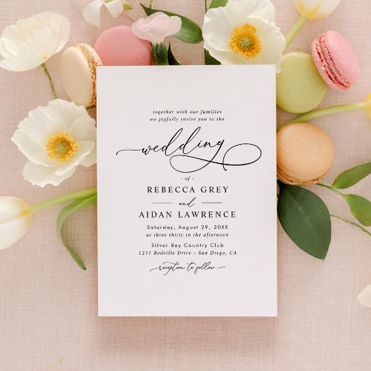 Elegante Script Minimal Wedding Einladung