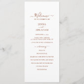Elegante Script Minimal Wedding Programm (Vorderseite)