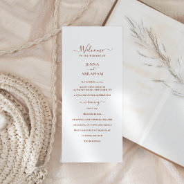 Elegante Script Minimal Wedding Programm